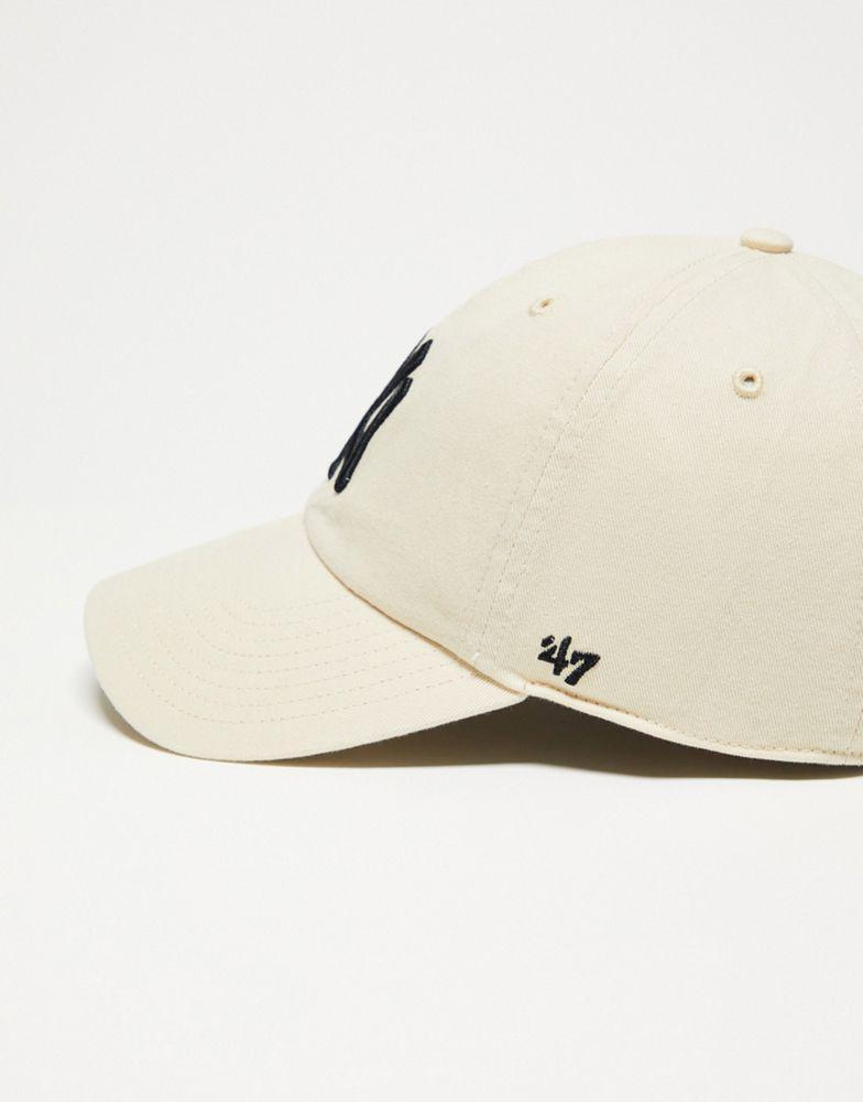 商品47 Brand|47 Clean Up MLB NY Yankees unisex baseball cap in off white,价格¥213,第5张图片详细描述