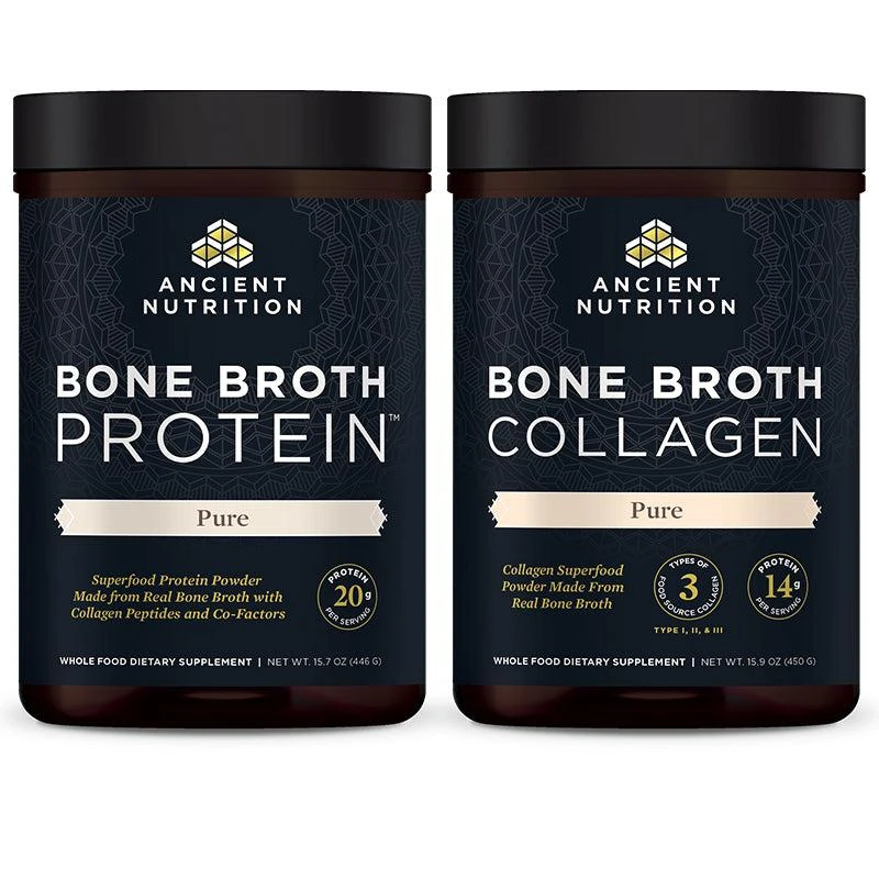 商品Ancient Nutrition|Bone Broth Collagen® + Bone Broth Protein® Pure,价格¥737,第1张图片