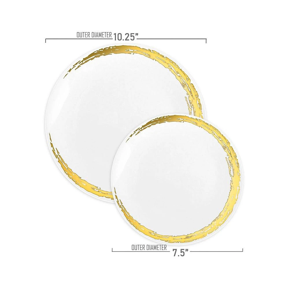 商品Smarty Had A Party|7.5" White with Gold Moonlight Round Disposable Plastic Appetizer/Salad Plates (120 Plates),价格¥525,第3张图片详细描述