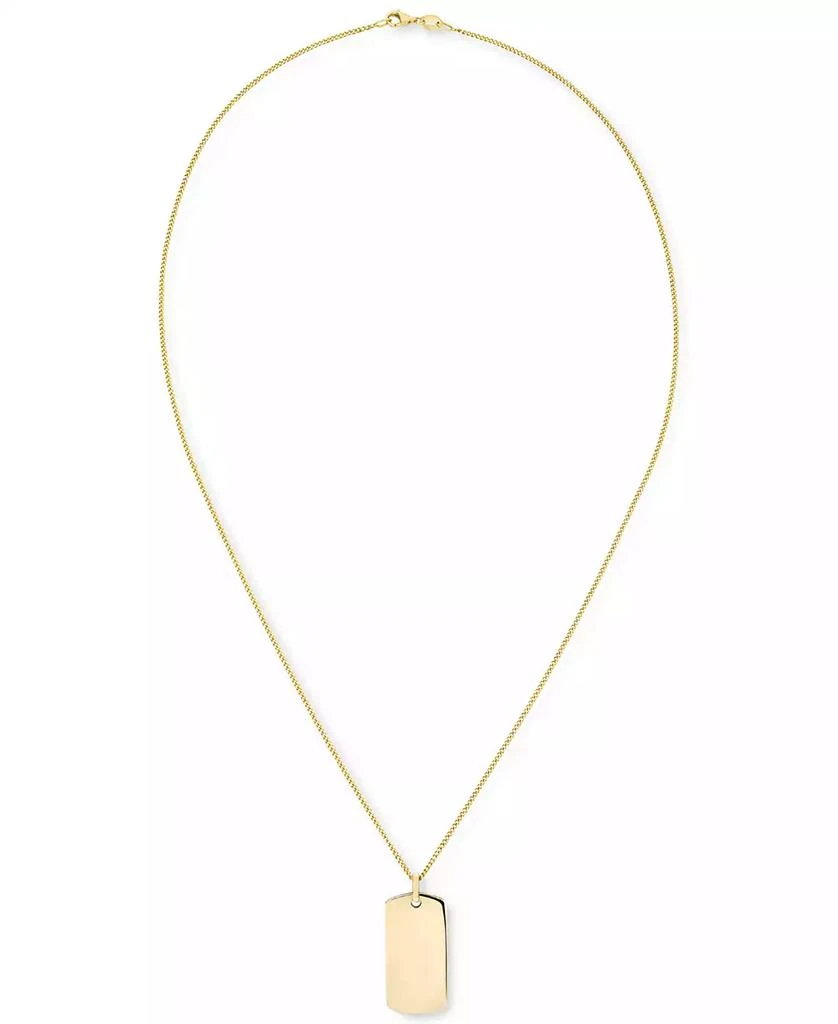 商品Macy's|Polished ID Tag Pendant 18" Curb Link Chain Necklace in 10k Yellow Gold,价格¥2004,第3张图片详细描述