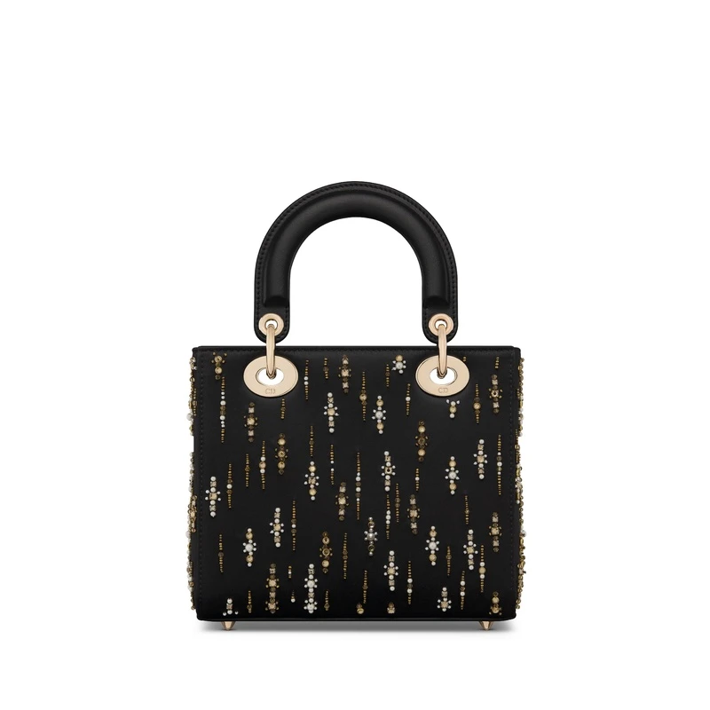 迪奥 Lady Dior系列女士黑色科技面料手提包 M0531OIMQ_M911 商品