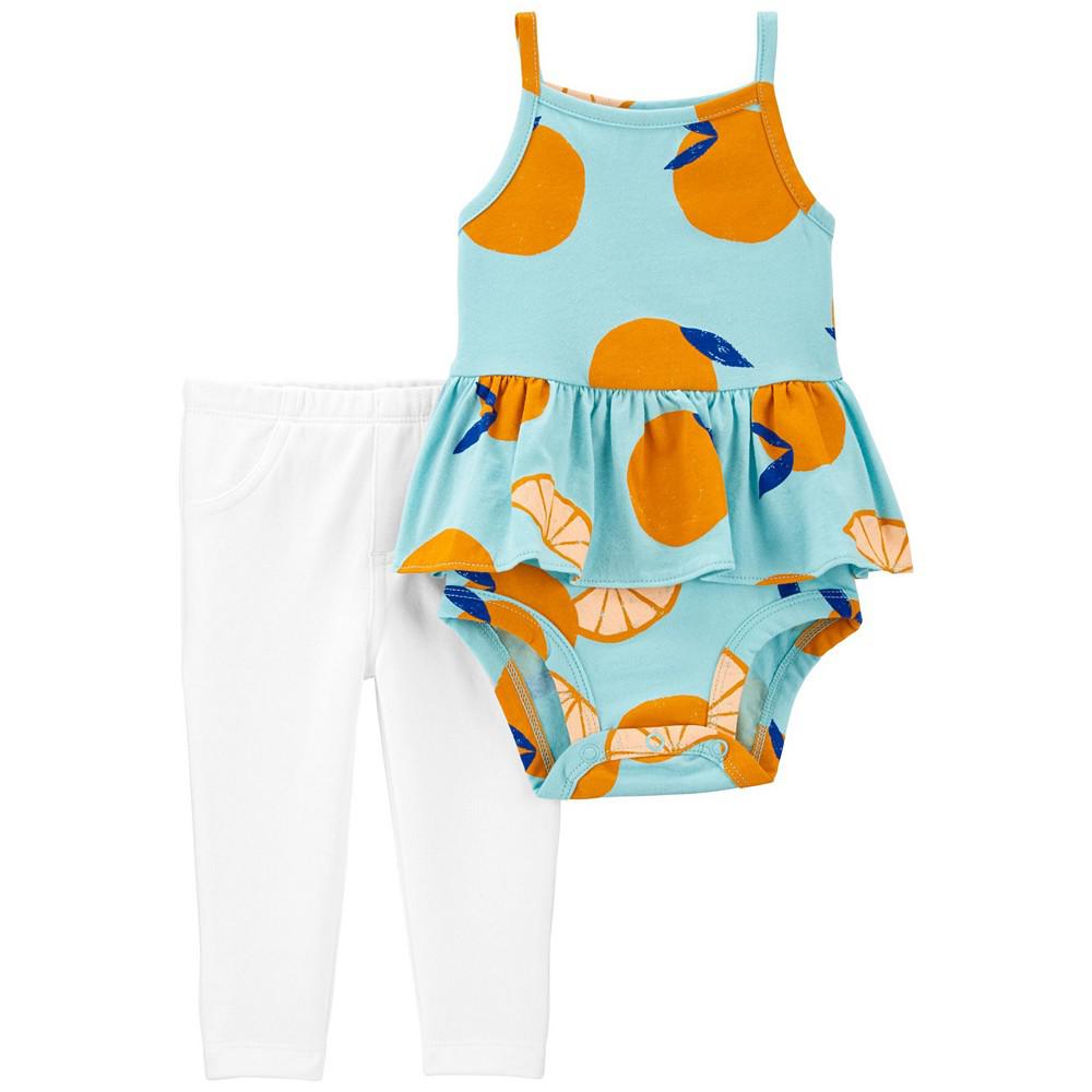 Baby Girls 2-Piece Tank Bodysuit and Pants Set商品第1张图片规格展示