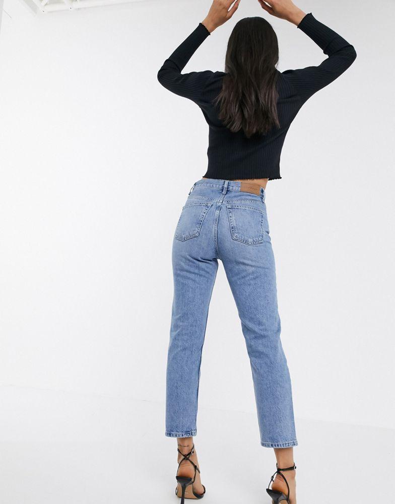 Topshop Editor straight leg jeans in bleach wash商品第4张图片规格展示