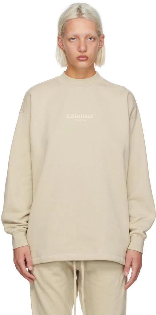 商品Essentials|Beige Relaxed Crewneck Sweatshirt,价格¥221,第1张图片