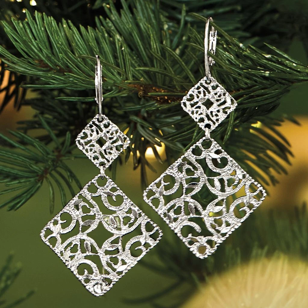 商品Ross-Simons|Ross-Simons Italian Sterling Silver Openwork Drop Earrings,价格¥1026,第3张图片详细描述