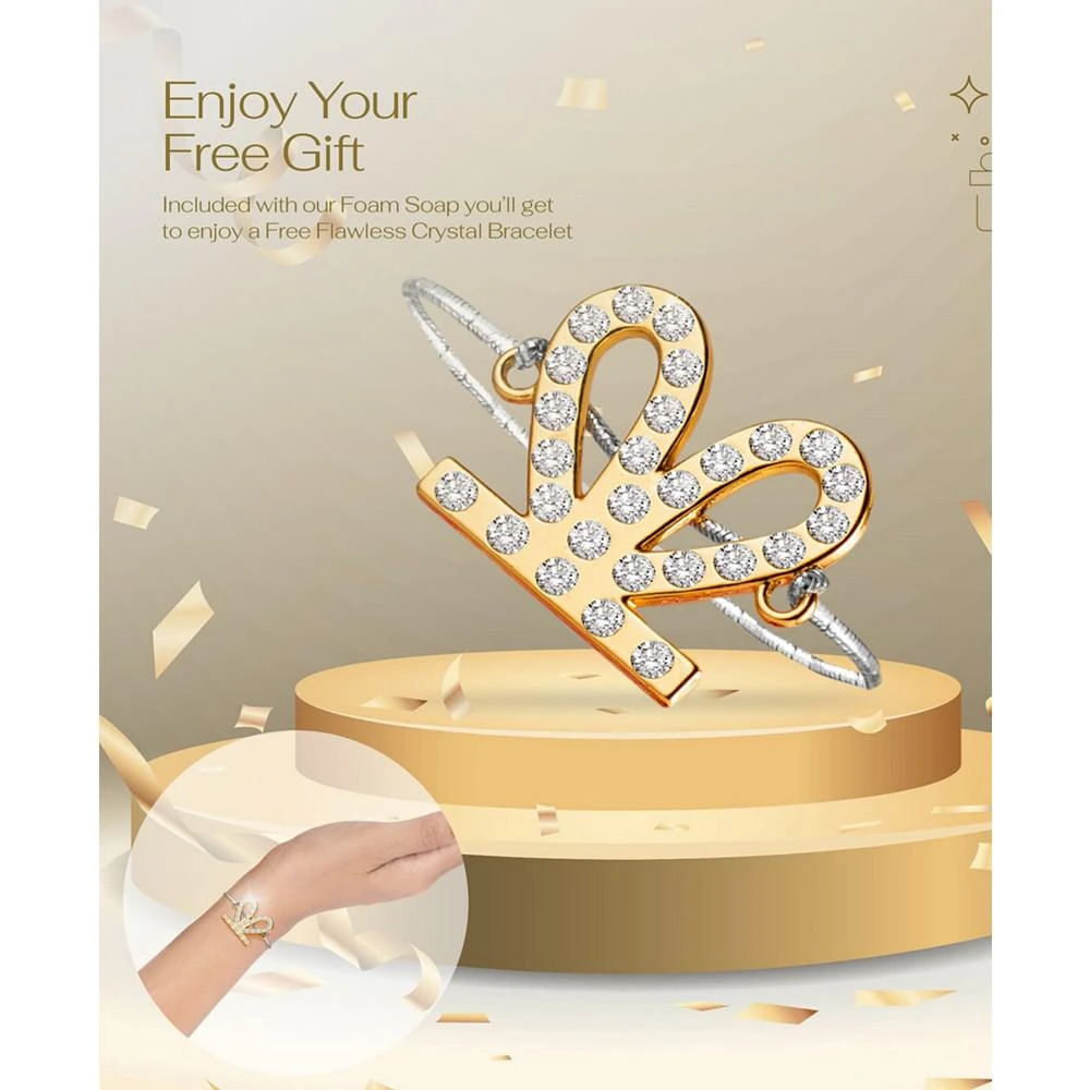 商品Lovery|Hand Foaming Soap in Fresh Orange, Moisturizing Hand Soap with Flawless Crystal Heart Bracelet - Hand Wash Set, 4 Piece,价格¥374,第5张图片详细描述