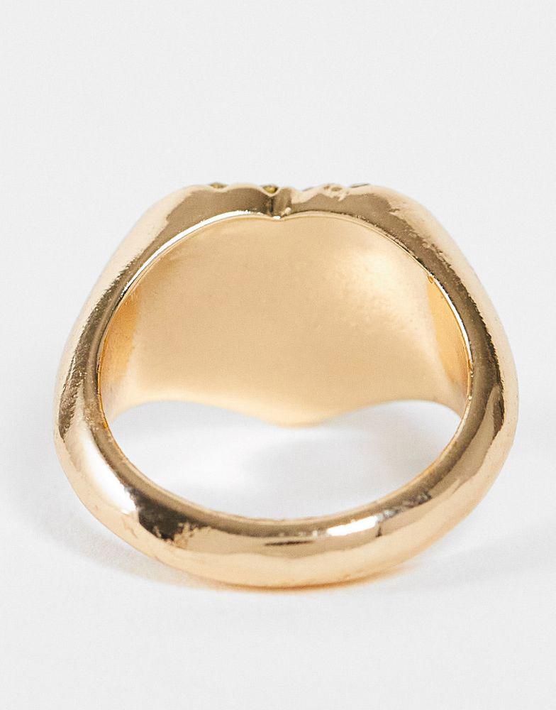ASOS DESIGN pinky ring in heart and crystal design in gold tone商品第4张图片规格展示