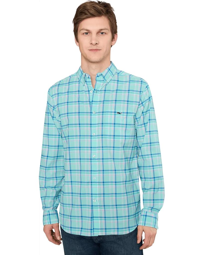 Camicia da uomo Vineyard Vines Coconut Key Plaid ultraleggera ad alte prestazioni image 2