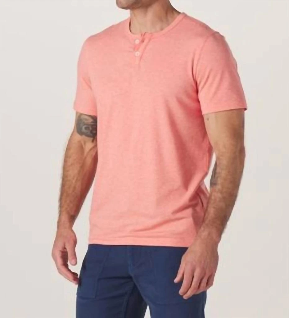 商品The Normal Brand|Active Puremeso Weekend Henley Tee In Canyon Sunset,价格¥418,第2张图片详细描述
