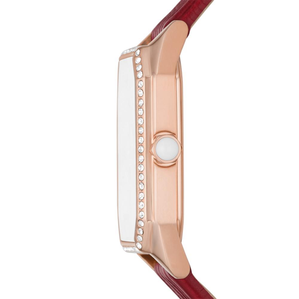 Women's Gioia Rose Gold-Tone Stainless Steel Leather Strap Watch 24mm商品第2张图片规格展示