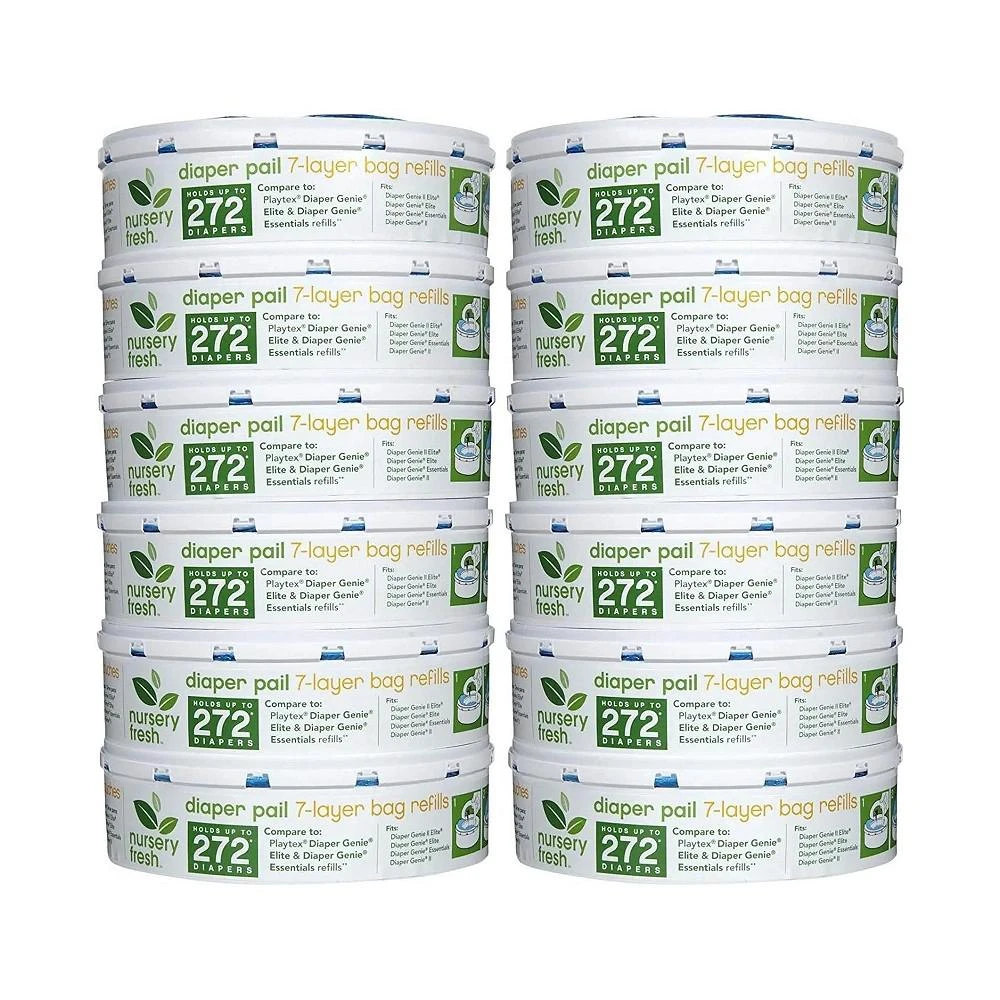 商品Munchkin|resh Refill Rings for Diaper Genie and Diaper Pails, 12 Pack,价格¥542,第1张图片