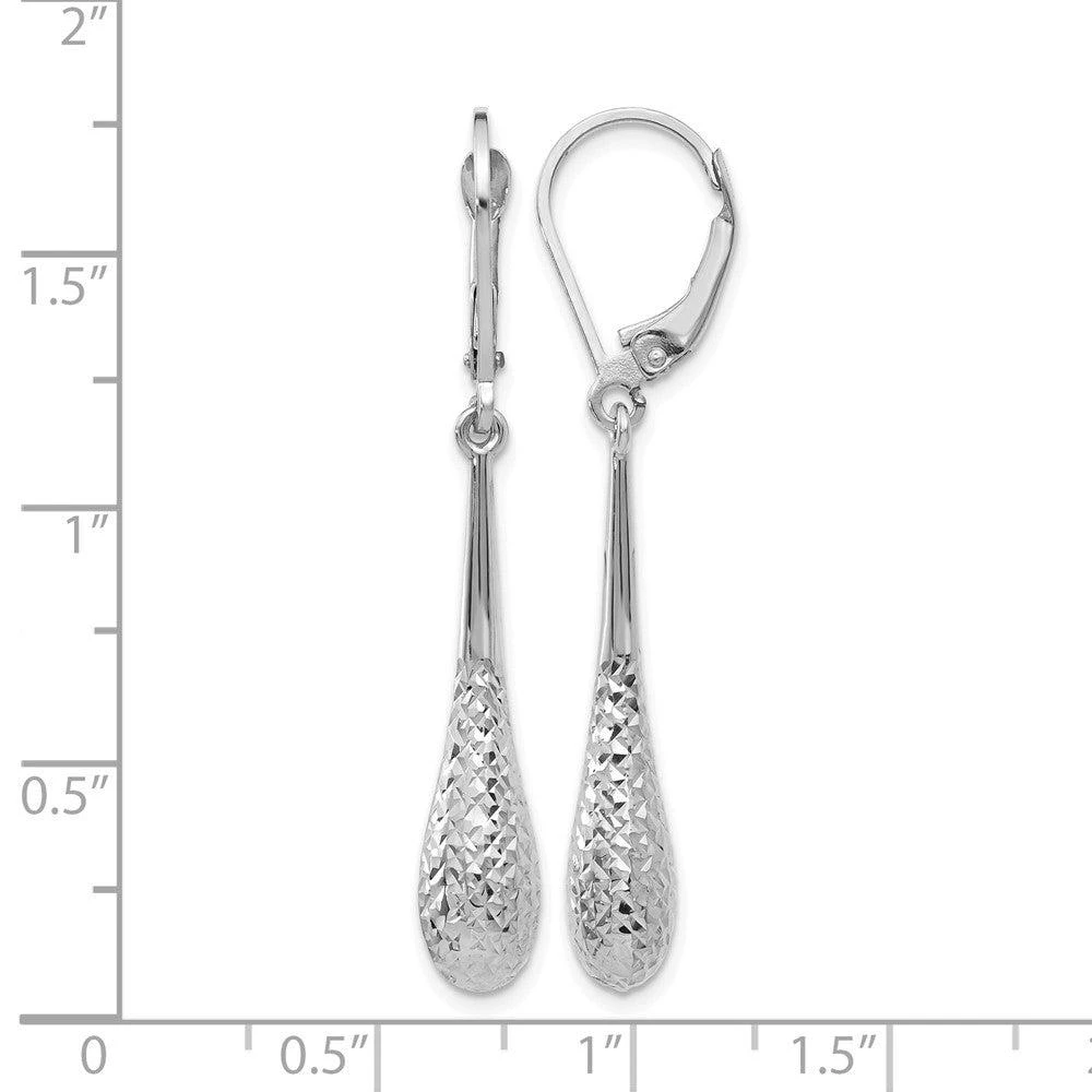 商品Diamond2Deal|14K White Gold Diamond-cut Drop Dangle Earrings,价格¥4704,第4张图片详细描述