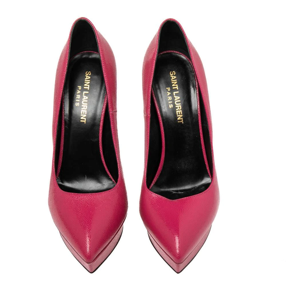 商品[二手商品] Yves Saint Laurent|Saint Laurent Pink Leather Janis Pointed Toe Pumps Size 37,价格¥1179,第3张图片详细描述