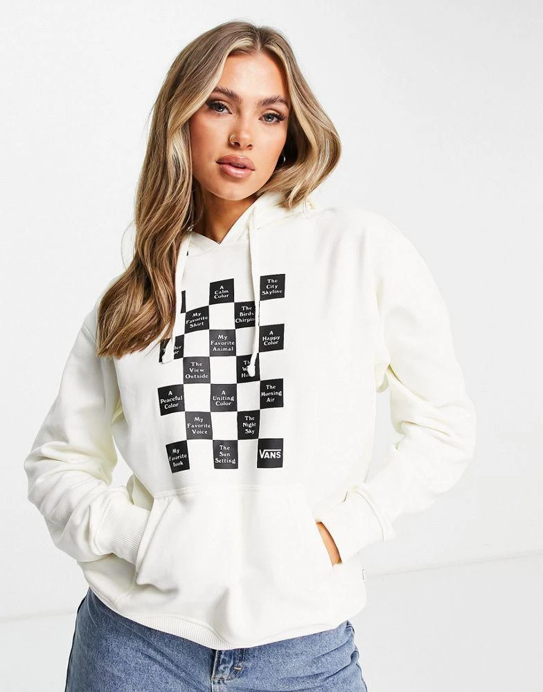 商品Vans|Vans Checkerboard Day hoodie in white,价格¥184,第1张图片