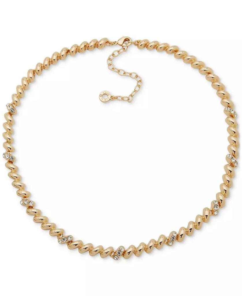 商品Anne Klein|Gold-Tone Crystal Pavé Sculptural Collar Necklace, 16" + 3" extender,价格¥226,第1张图片