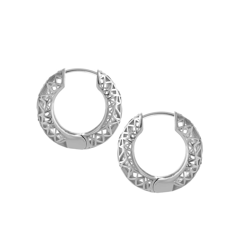 Open Lace Hoop Earring in Silver Plate商品第2张图片规格展示