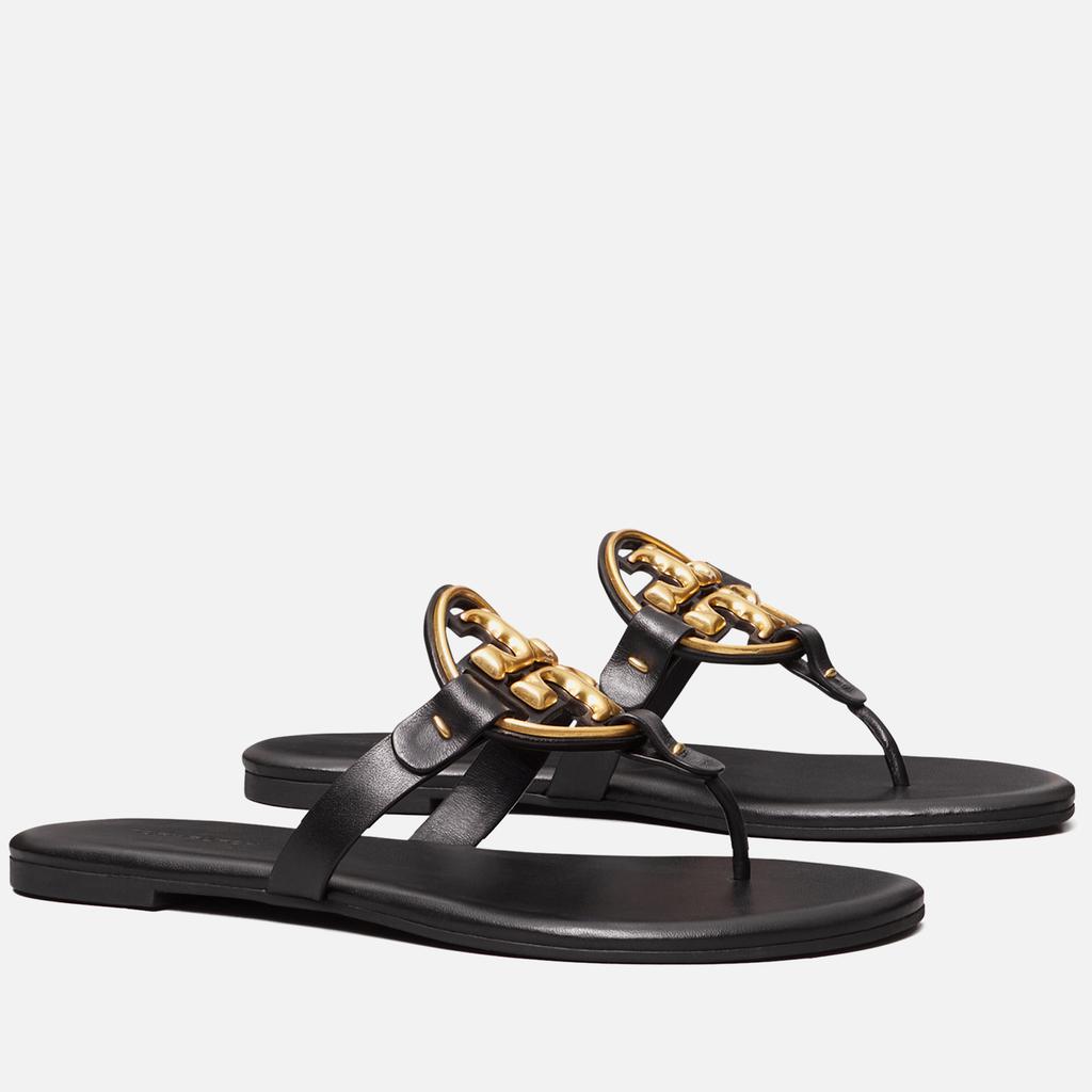 Tory Burch Women's Metal Miller Soft Toe Post Sandals - Perfect Black/Gold商品第3张图片规格展示