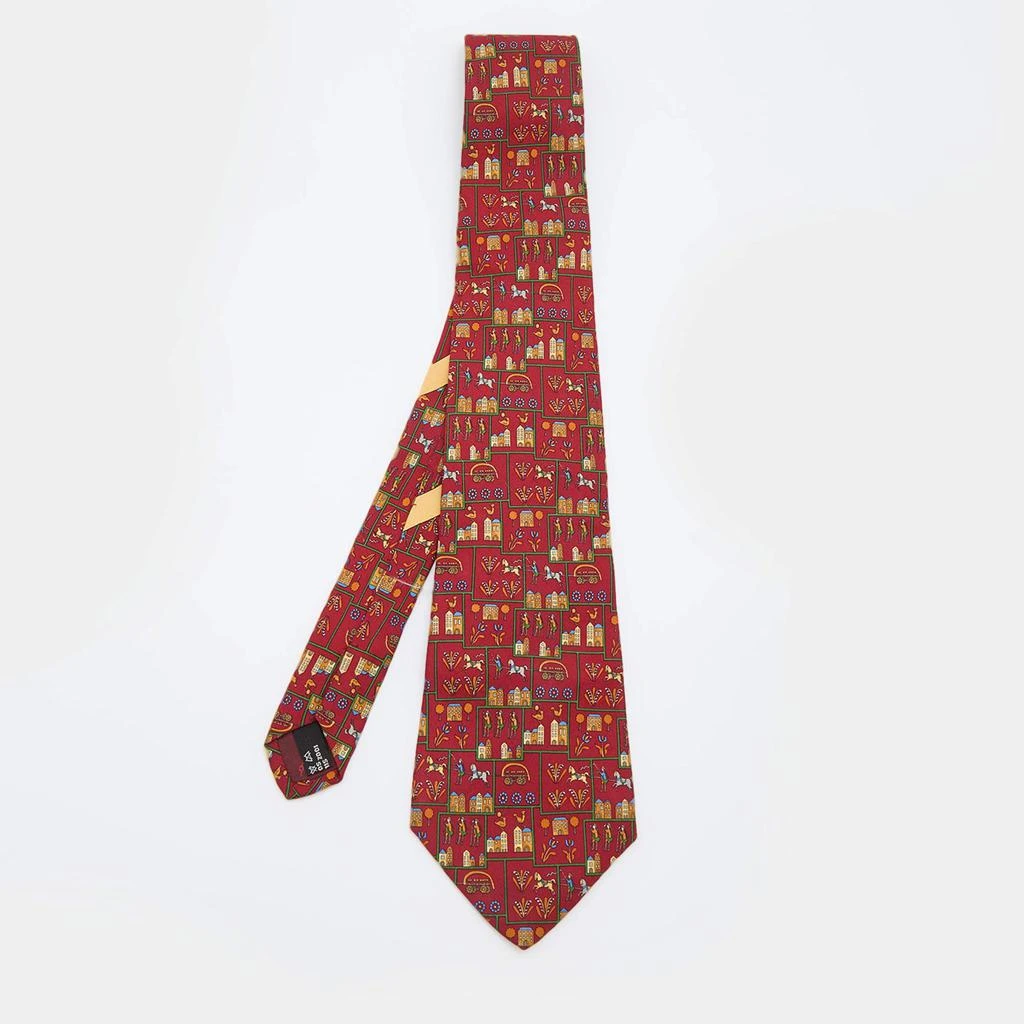 商品[二手商品] Salvatore Ferragamo|Salvatore Ferragamo Burgundy Print Silk Traditional Tie,价格¥1226,第1张图片