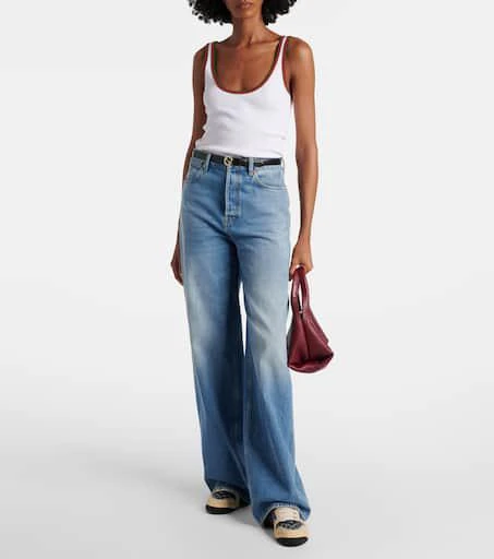 商品Gucci|Screener GG皮革边饰牛仔运动鞋,价格¥9983,第3张图片详细描述