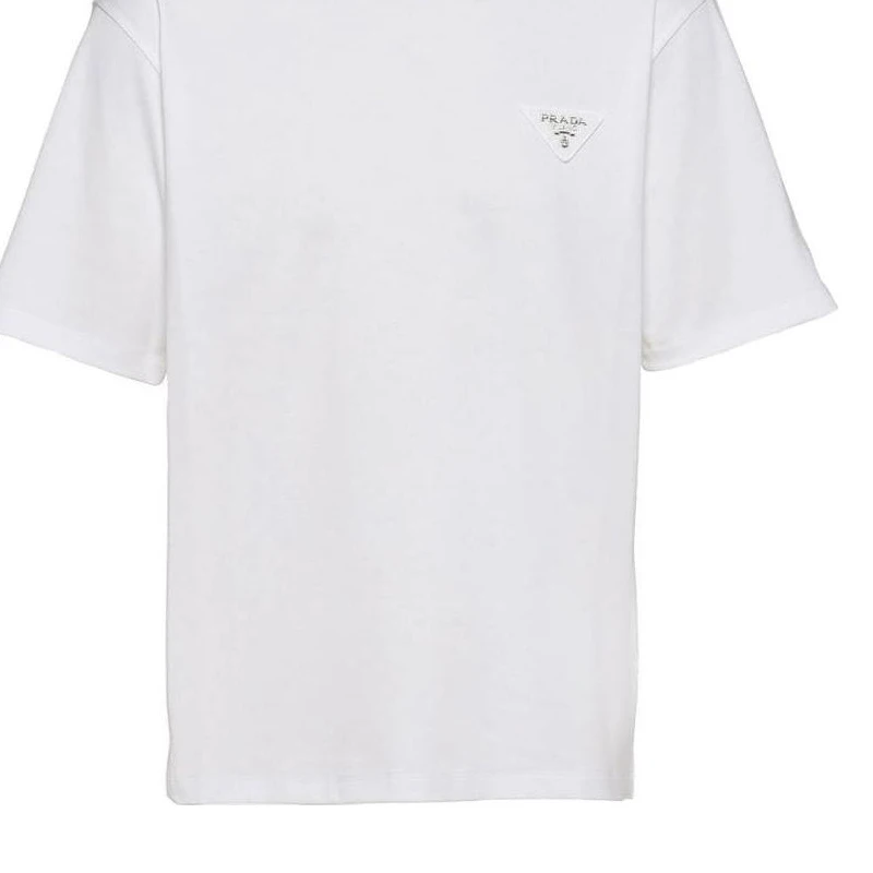 商品[国内直发] Prada|普拉达 字母徽标贴片圆领短袖T恤 男款 白色,价格¥7240,第7张图片详细描述