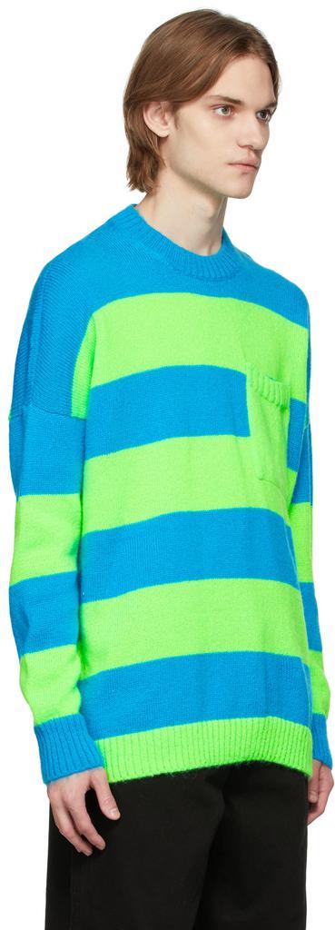 商品JW Anderson|Blue & Green Striped Patchpocket Sweater,价格¥5017,第4张图片详细描述