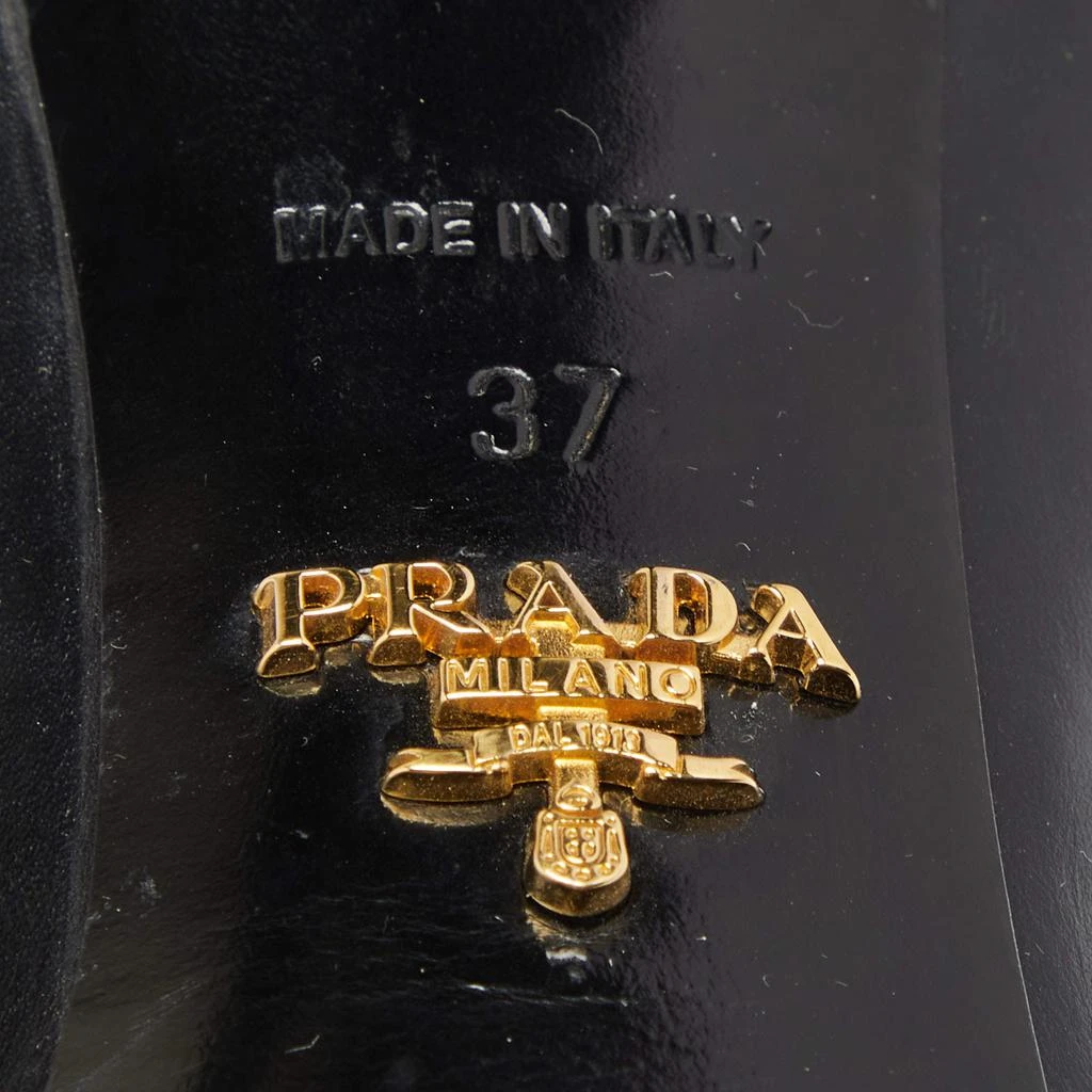 Prada Black Leather Peep Toe Pumps Size 37 商品