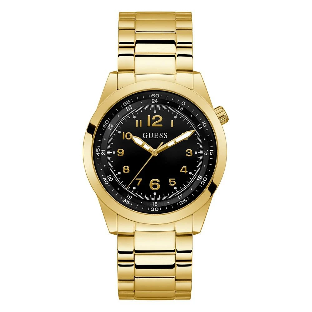 商品GUESS|Men's Quartz Gold-Tone Stainless Steel Bracelet Watch 42mm,价格¥861,第1张图片