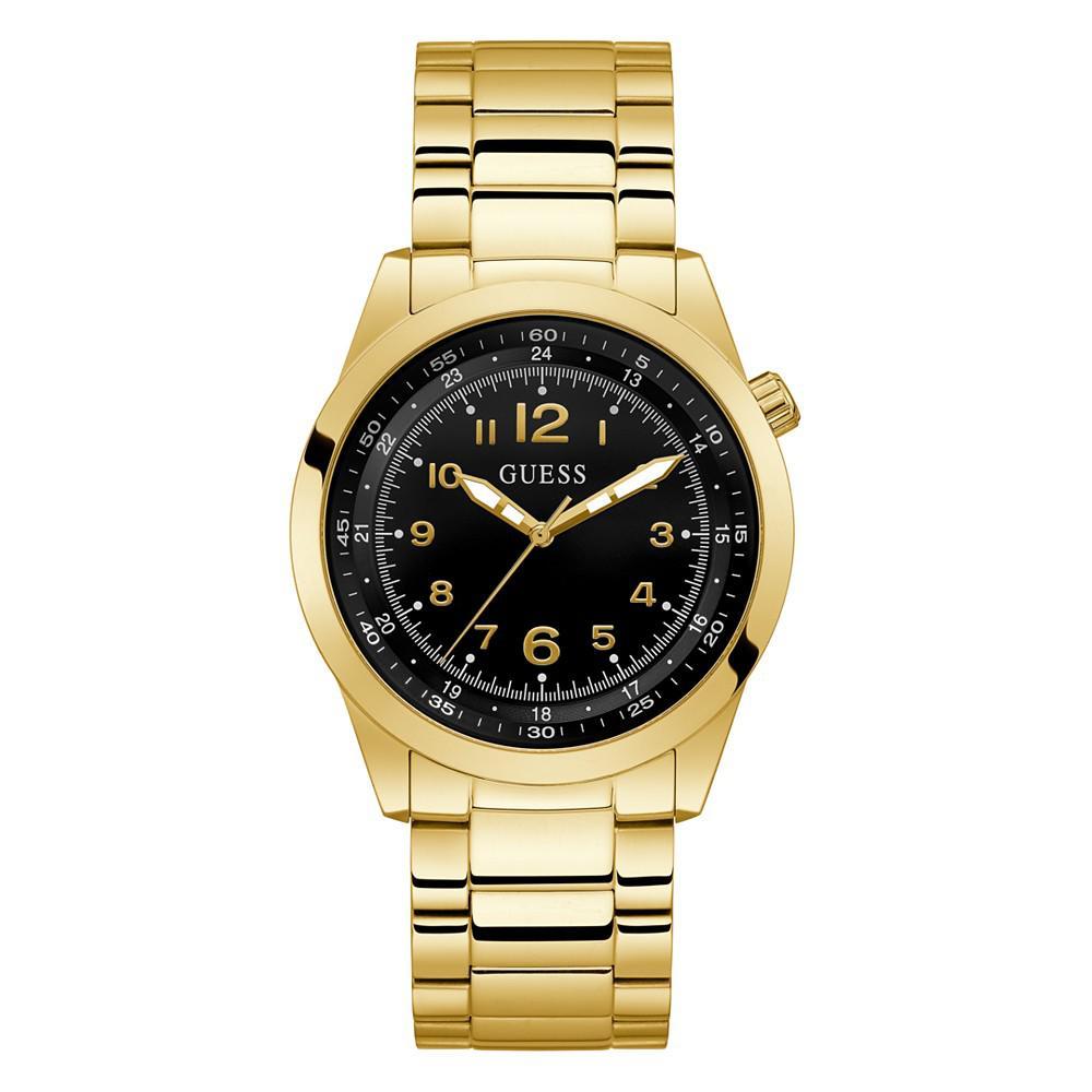 商品GUESS|Men's Quartz Gold-Tone Stainless Steel Bracelet Watch 42mm,价格¥863,第1张图片