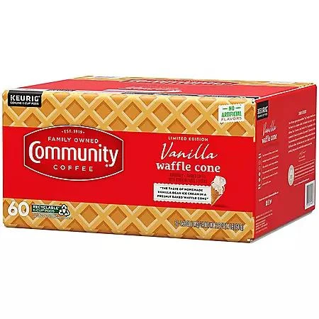 商品Community Coffee|Community Coffee Medium Roast Coffee Pods, Vanilla Waffle Cone, Medium Roast, 60 ct.,价格¥246,第2张图片详细描述