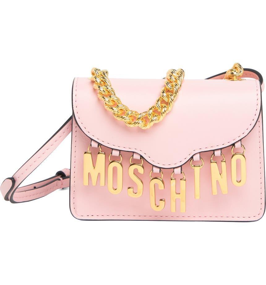 商品Moschino|Leather Logo Flap Crossbody Bag,价格¥3583,第1张图片