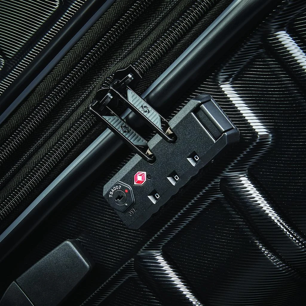 商品Samsonite|Samsonite Omni 2 Hardside Expandable Luggage with Spinner Wheels, Checked-Medium 24-Inch, Midnight Black,价格¥838,第2张图片详细描述