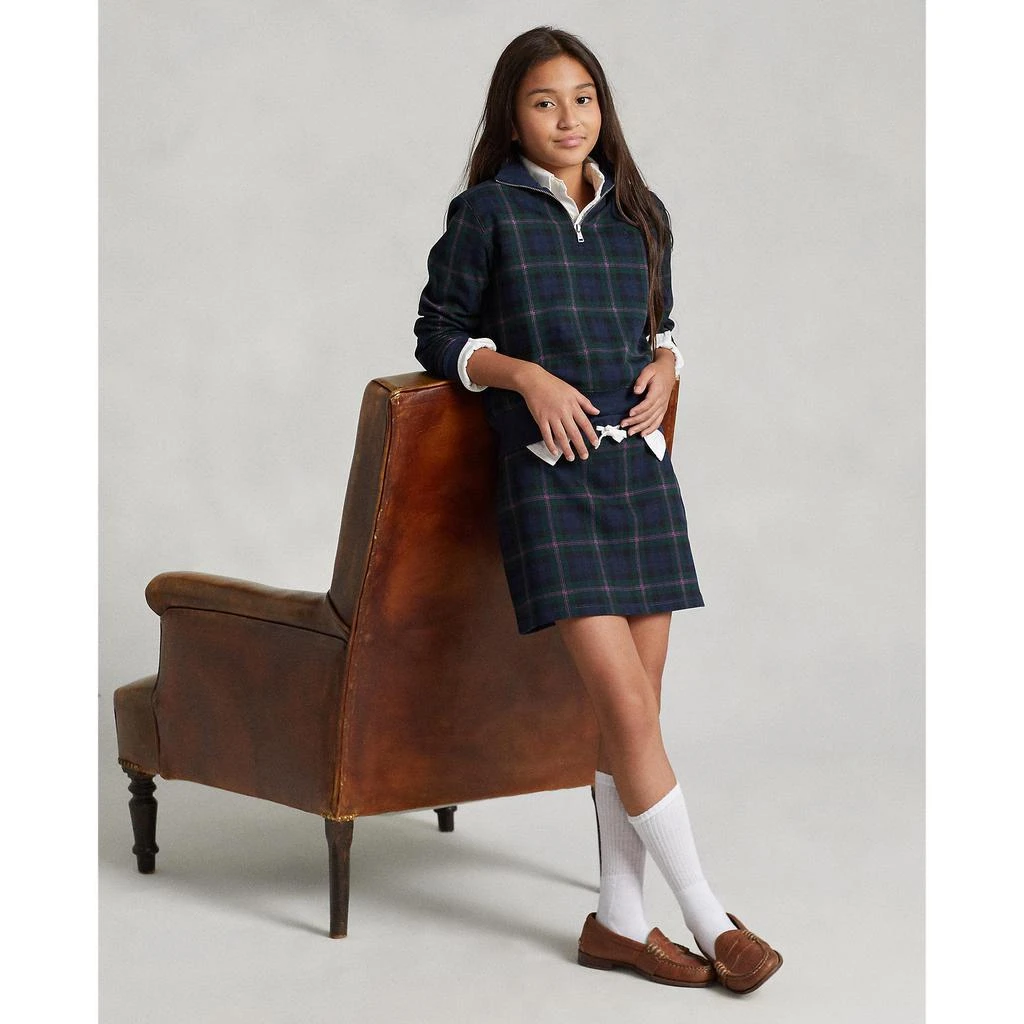 商品Ralph Lauren|Plaid Double-Knit 1/4 Zip Pullover (Big Kids),价格¥255,第3张图片详细描述