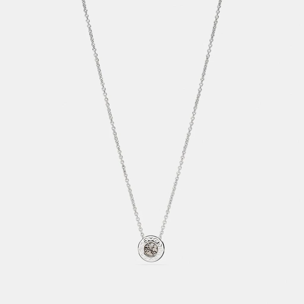 商品Coach|蔻驰奥莱开放式环形宝石串珠项链 银色,价格¥289,第1张图片