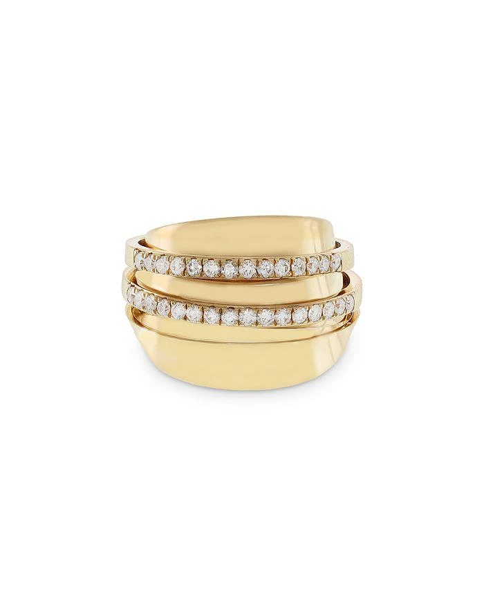 商品Crivelli|18K Yellow Gold Pavé Diamond Double Row Statement Ring - Exclusive, Italy Campaign,价格¥40083,第1张图片详细描述