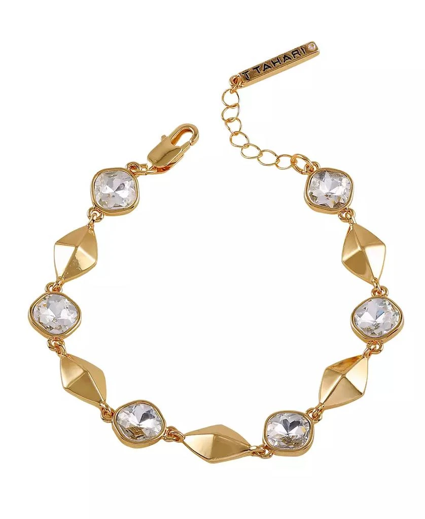 商品Tahari|Gold-Tone Pave Glass Stone Line Bracelet,价格¥288,第1张图片