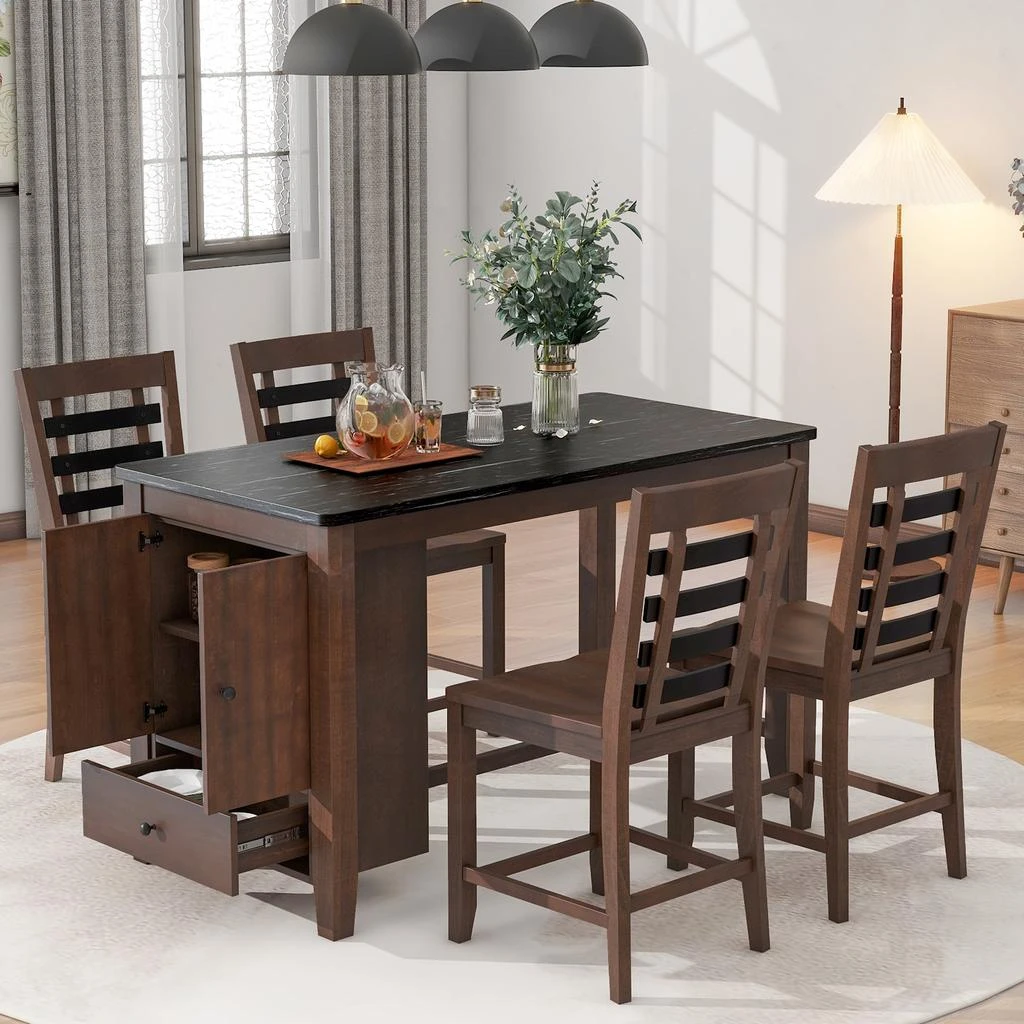 商品Simplie Fun|Counter Height 5-piece Dining Table Set,价格¥7966,第2张图片详细描述