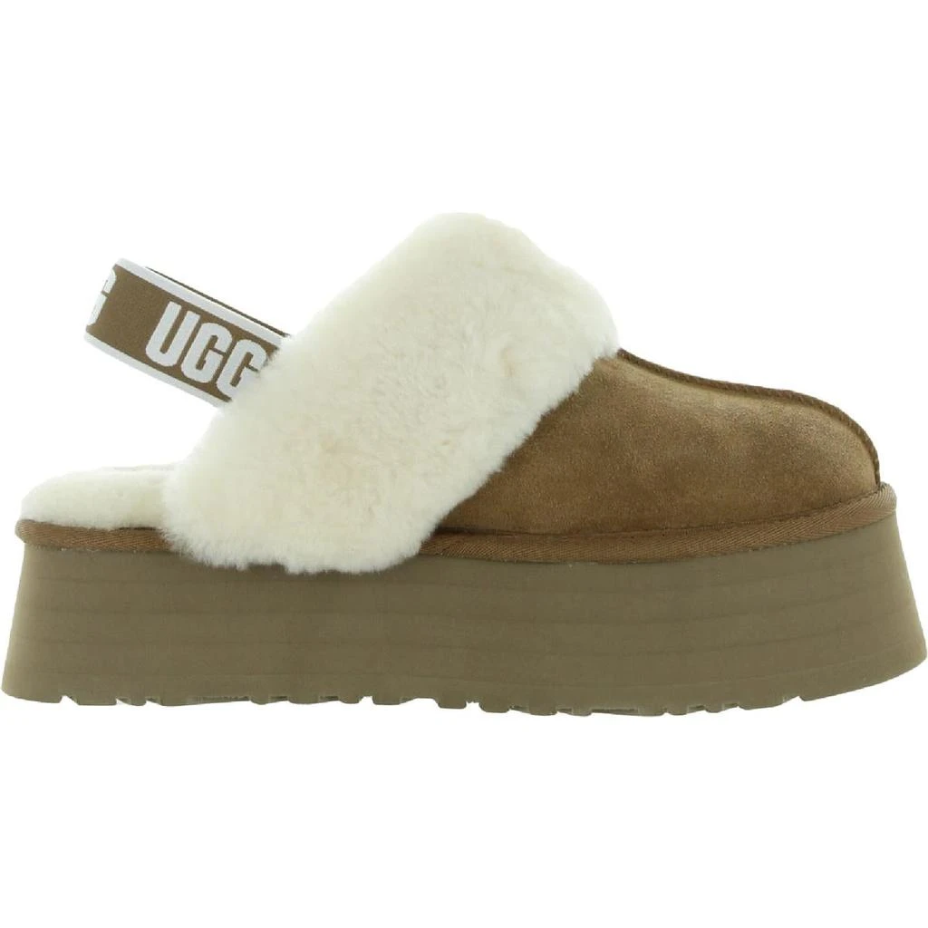 Ugg Funkette Women's Suede Sheepskin Slingback Platform Slippers 商品