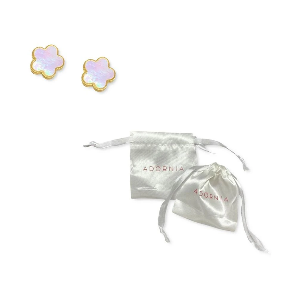 商品ADORNIA|White Mother Of Pearl Clover Stud Earrings,价格¥187,第2张图片详细描述