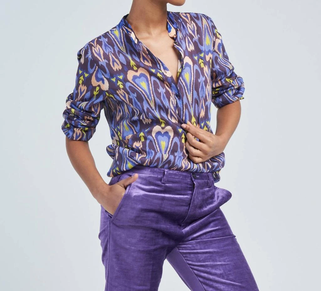 商品FORTE_FORTE|Northern Light Print Grandfather Shirt In Night Fall,价格¥1622,第2张图片详细描述