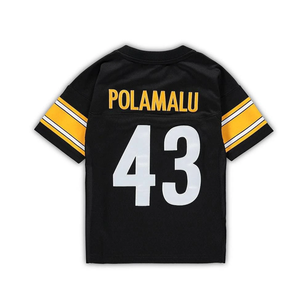 商品Mitchell & Ness|Toddler Boys and Girls Troy Polamalu Black Pittsburgh Steelers 2005 Retired Legacy Jersey,价格¥601,第4张图片详细描述