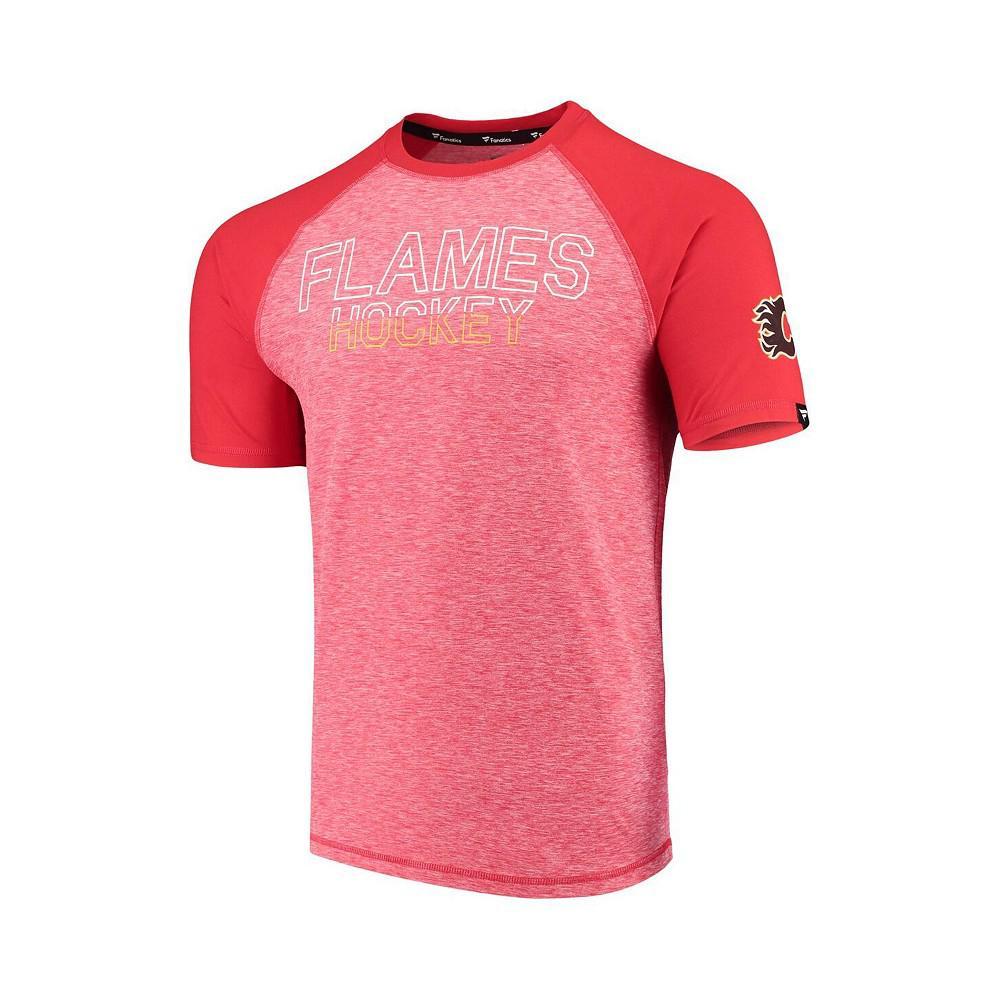 商品Fanatics|Men's Branded Heathered Red Calgary Flames Made 2 Move Raglan T-shirt,价格¥239,第4张图片详细描述