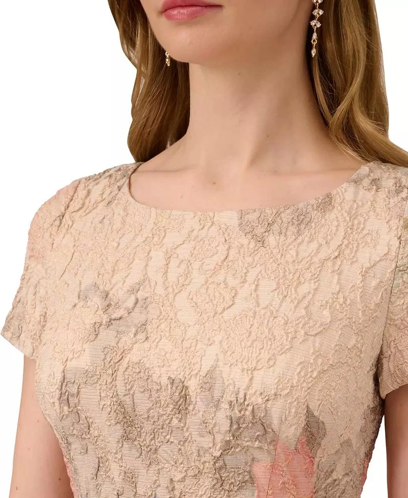 商品Adrianna Papell|Women's Floral-Print Short Sleeve Satin Gown,价格¥1653,第5张图片详细描述