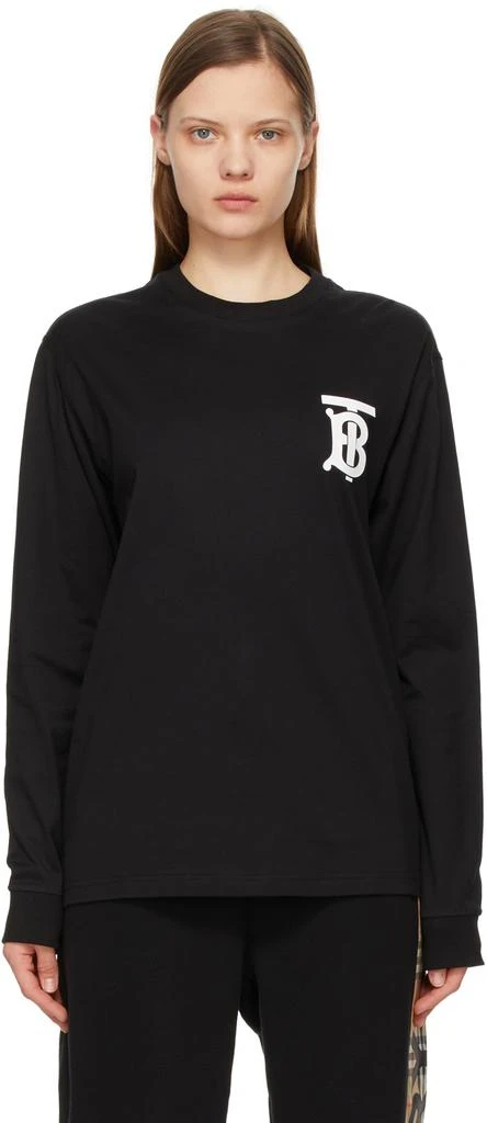 商品Burberry|Black Monogram Atherton Long Sleeve T-Shirt,价格¥4630,第1张图片