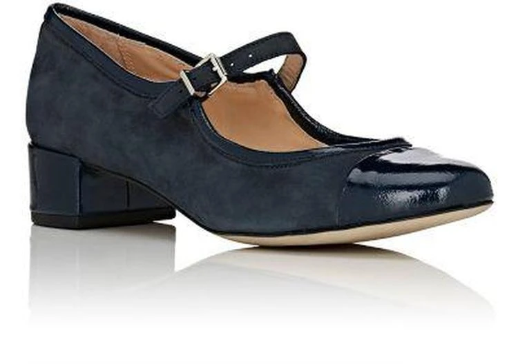 商品Barneys New York|Nubuck & Patent Leather Mary Jane Pumps,价格¥968,第2张图片详细描述