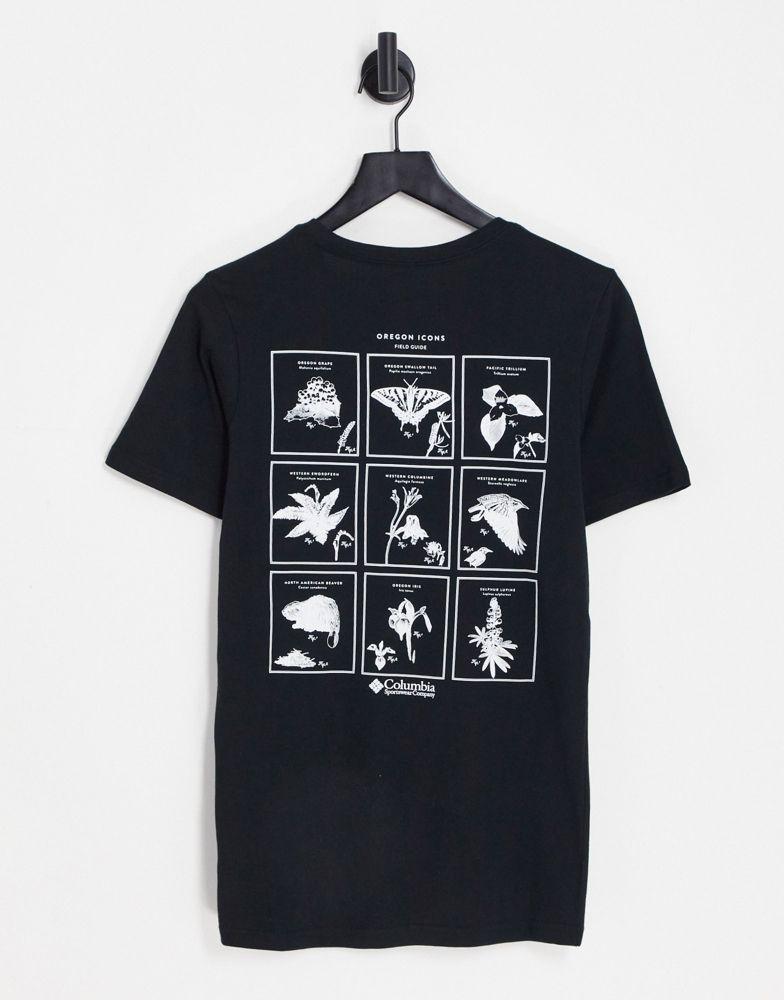 商品Columbia|Columbia Rapid Ridge back print t-shirt in black Exclusive at ASOS,价格¥215,第1张图片