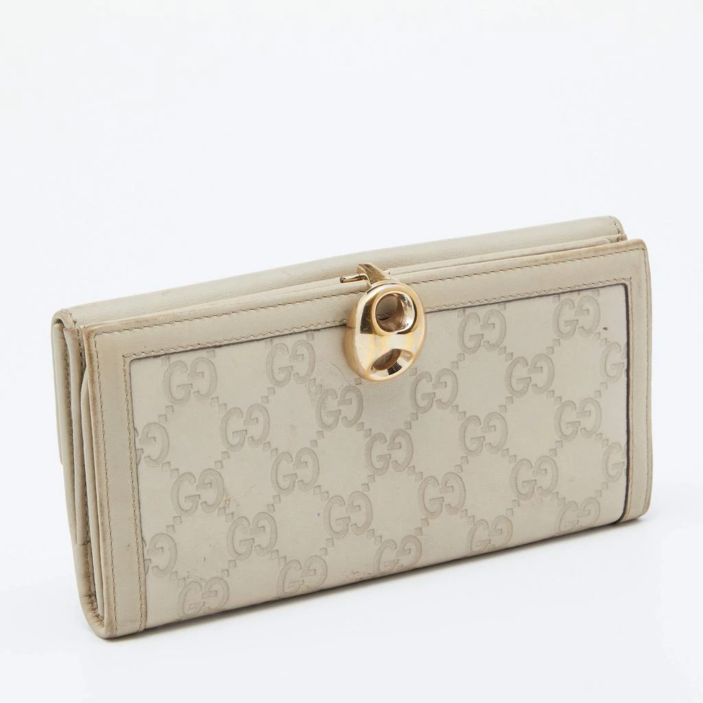 商品[二手商品] Gucci|Gucci Off White Guccissima Leather Wave Continental Wallet,价格¥1005,第3张图片详细描述