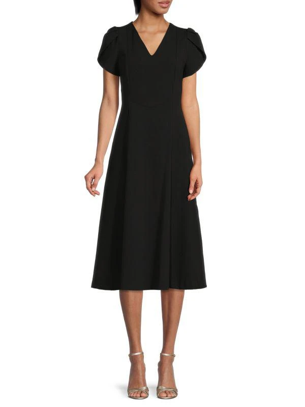 商品Calvin Klein|Puff Sleeve Flare Dress,价格¥280,第1张图片
