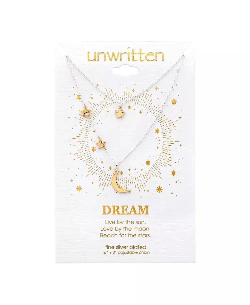 商品Unwritten|Two-Tone Plated Silver Moon and Star Layer Pendant Necklace,价格¥86,第2张图片详细描述