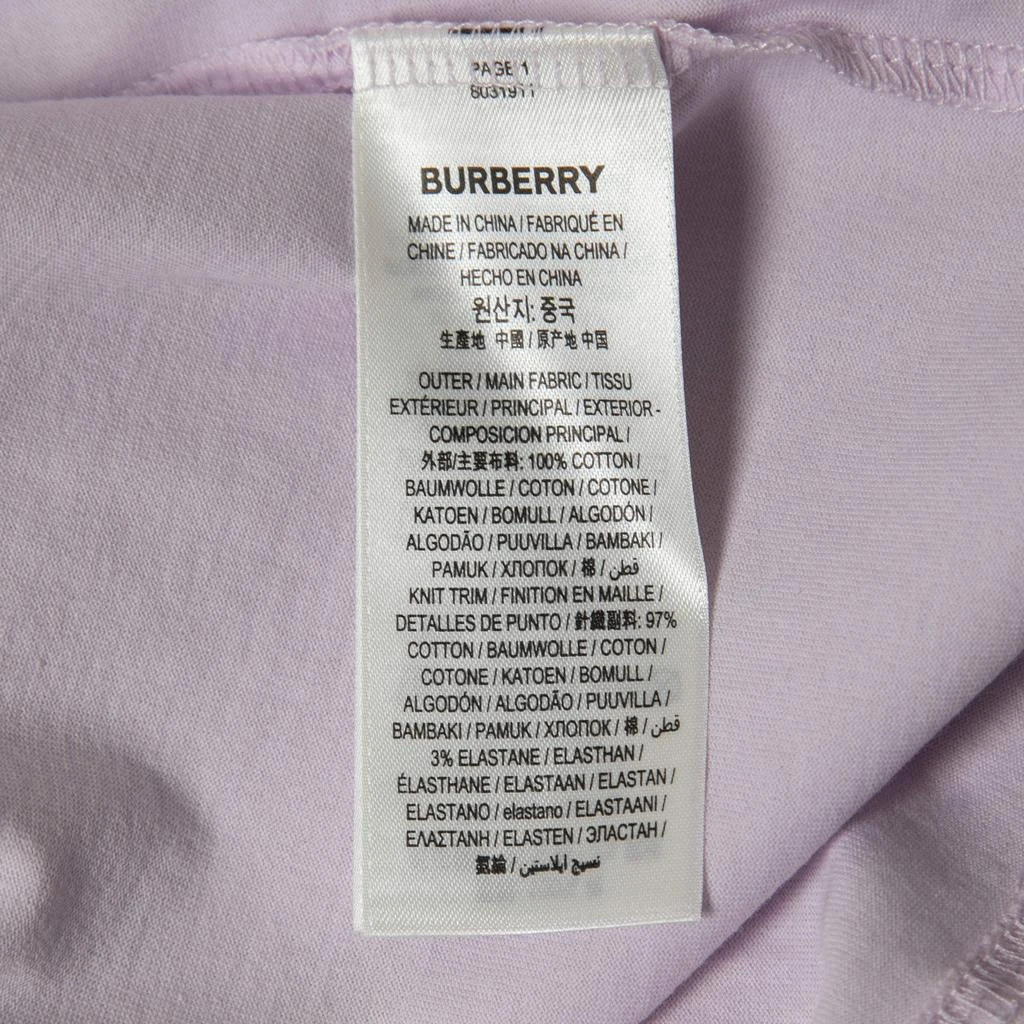 商品[二手商品] Burberry|Burberry Lilac Cotton Logo Embroidered Short Sleeve T-Shirt S,价格¥1541,第5张图片详细描述