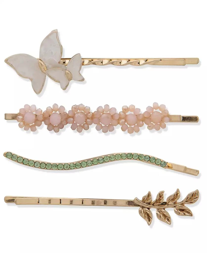 商品Lonna & Lilly|4-Pc. Gold-Tone Crystal & Stone Butterfly Bobby Pin Set,价格¥81,第1张图片